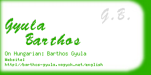 gyula barthos business card